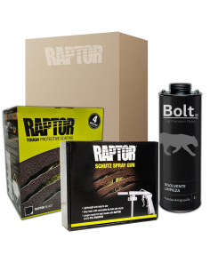 Pintura Raptor 2K Kit Negro 4 Lt + Pistola Std + Disolvente
