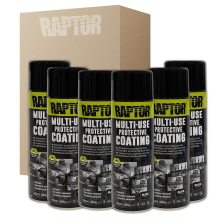 6 X Spray Pintura Raptor 1K Negro 450 Ml