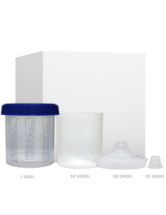 Kit Pps 50 Vasos + 50 Tapas + 25 Tapones