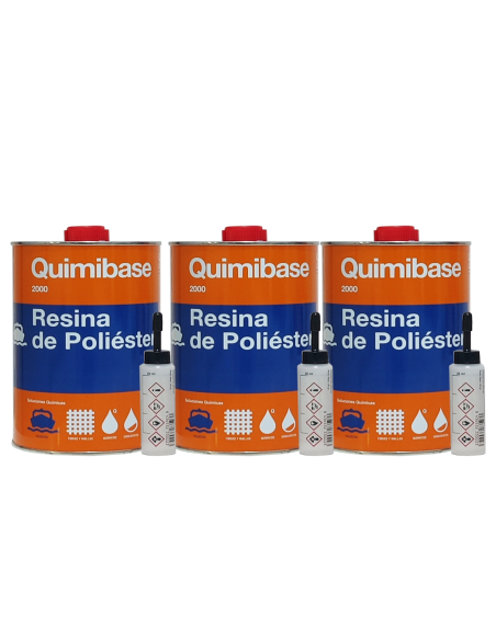 Kit 3 Uds. Resina Poliéster + Catalizador 1Kg