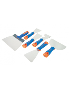 Kit Espátulas Mango Bimateria Inox En Estuche