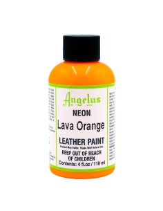 Pintura Cuero Y Polipiel Angelus Neón Lava Orange 118 Ml