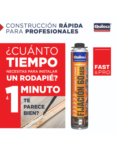 Espuma Fijación 60 Segundos Pistola Quilosa 750 Ml