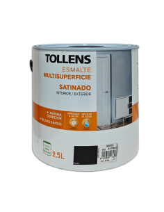 Esmalte Al Agua Multisuperficies Satinado Negro Tollens...