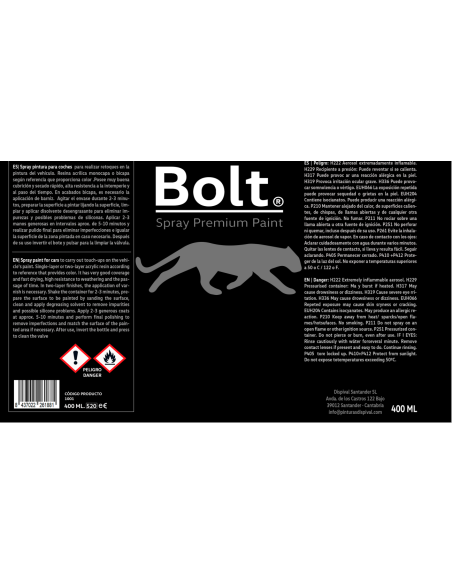 Spray Bolt Premium 2K Pintura Para Renault 400Ml