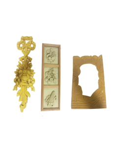 Lote 3 Piezas Resina Y Madera Varios