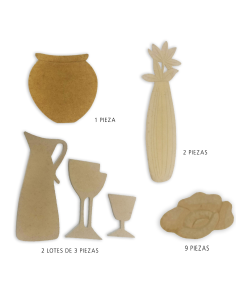 Lote 14 Siluetas Dm Jarrones Y Flores