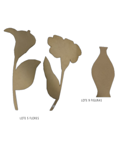 Lote 14 Siluetas Dm Flores Y Jarrones
