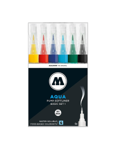 Pack 6 Rotuladores Acuarelas Aqua Pump Softliner 1 Mm