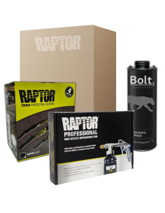 Pintura Raptor 2K Kit Negro 4 Lt + Pistola Pro + Disolvente