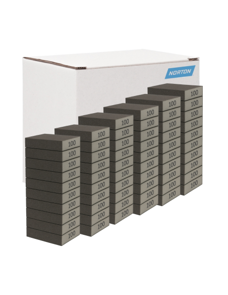 Caja 60 Tacos Lijar Plano 4 Caras Norton P100 Medio 100X66X26 Mm