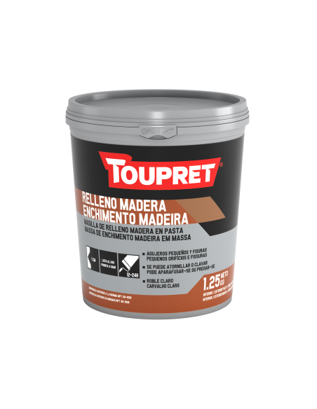 Toupret Masilla Relleno Madera Roble Claro 1,25 Kg