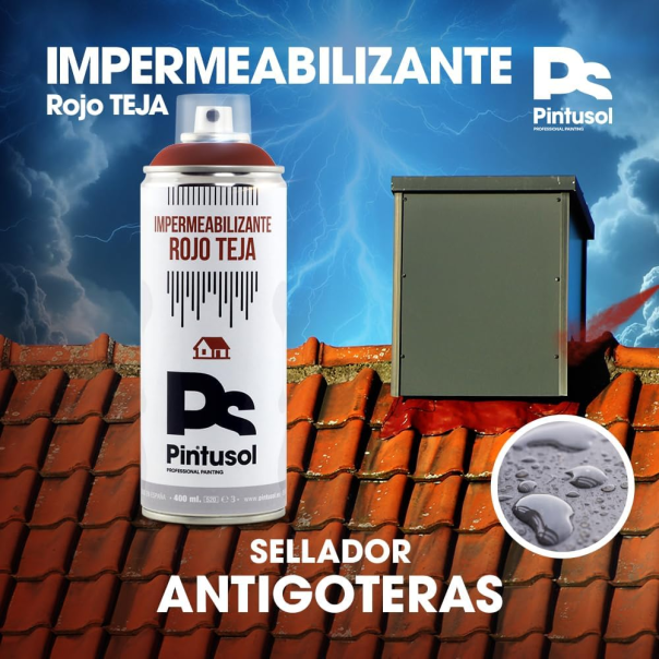 Spray Pintura Antigoteras Rojo Teja Pintusol 400 Ml