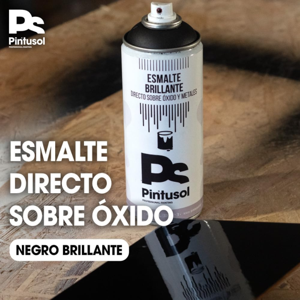Spray Pintura Antioxidante Brillante Negro Pintusol 400 Ml