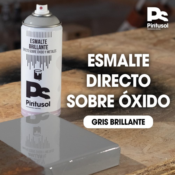 Spray Pintura Antioxidante Brillante Gris Pintusol 400 Ml