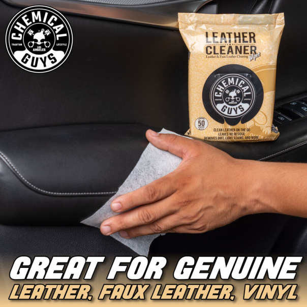 Chemical Guys Toallitas Limpiadoras De Cuero 50 Uds