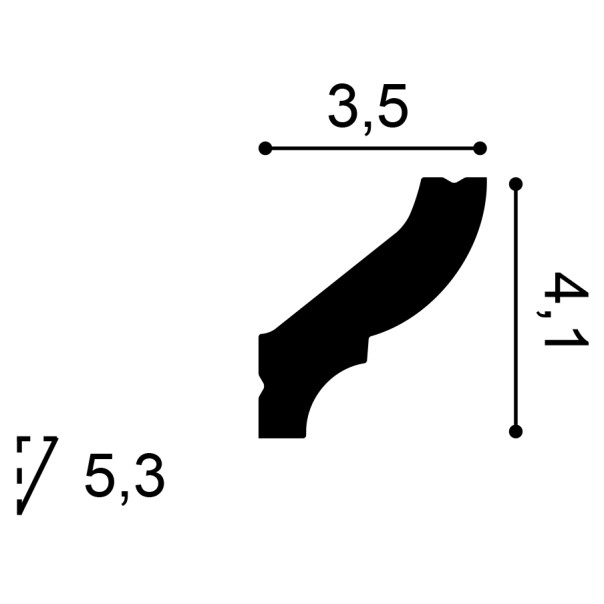 Orac Decor Cornisa 200X4,1X3,5 Cm Cb501N