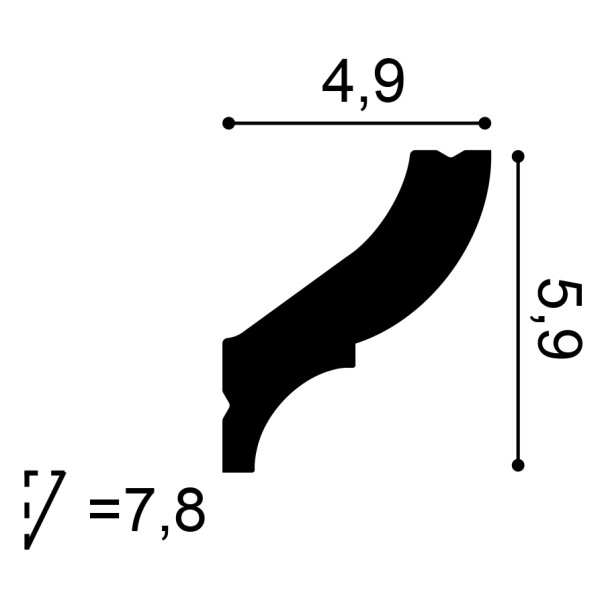 Orac Decor Cornisa 200X5,9X4,9 Cm Cb502N