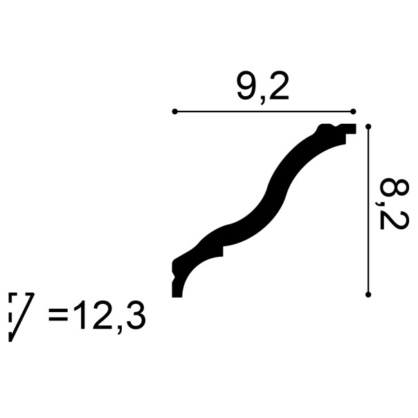 Orac Decor Cornisa 200X8,2X9,2 Cm Cb503N