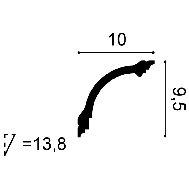 Orac Decor Cornisa 200X9,5X10 Cm Cb512N
