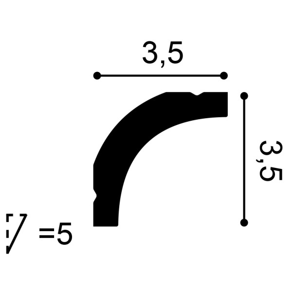 Orac Decor Cornisa 200X3,5X3,5 Cm Cb520N