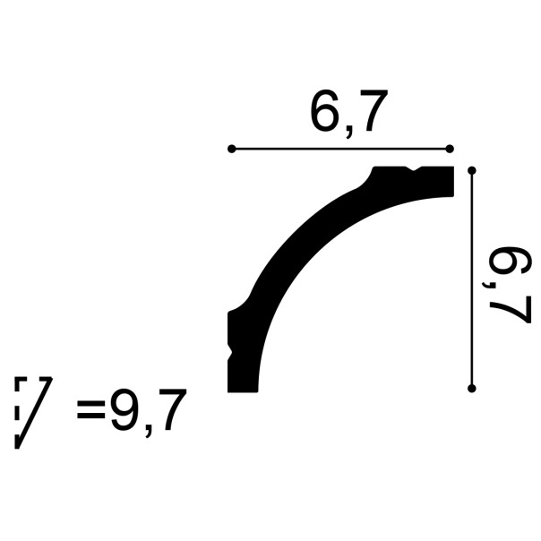 Orac Decor Cornisa 200X6,7X6,7 Cm Cb522N