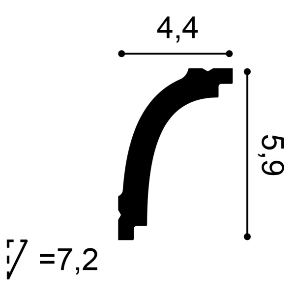 Orac Decor Cornisa 200X5,9X4,4 Cm Cb523N