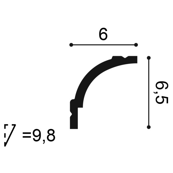 Orac Decor Cornisa 200X6,5X6 Cm Cb525N