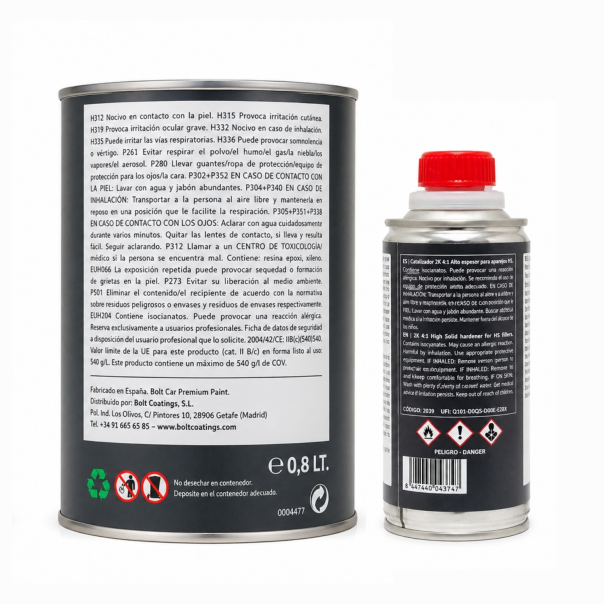 Kit Aparejo Alto Espesor Hs Rapid Blanco 2K 4:1 Bolt 0,8 + 0,2 Lt