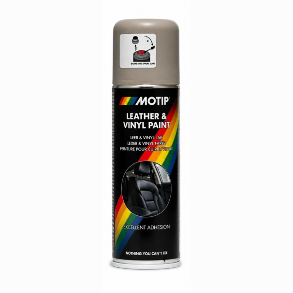Spray Pintura De Cuero y Vinilo Beige Marrón Motip 200 Ml