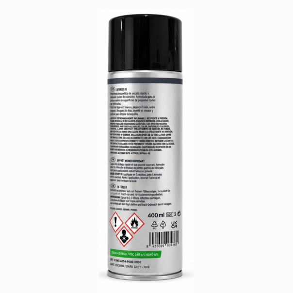 Spray Aparejo Hs Urkifiller Gris Oscuro Ral 7016 400 Ml
