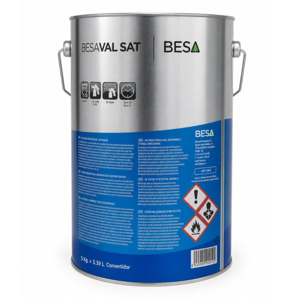 Esmalte De Secado Rápido Satinado Besa-Val BESA Colores Ral 5 Kg
