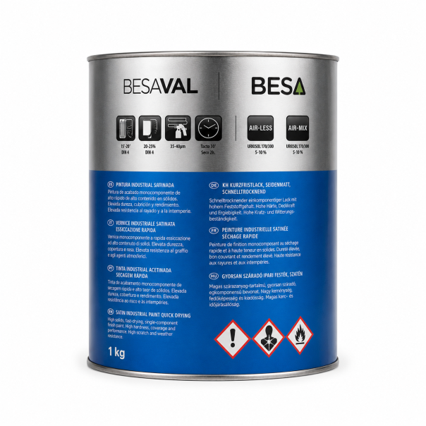Esmalte De Secado Rápido Brillante Besa-Val BESA Colores Ral 1 kg