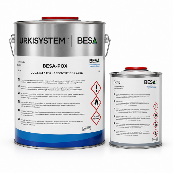 Pintura Epoxi Suelos 2 Comp. Besa-Pox Carta Ral 6:1 24 Kg + 4 Kg