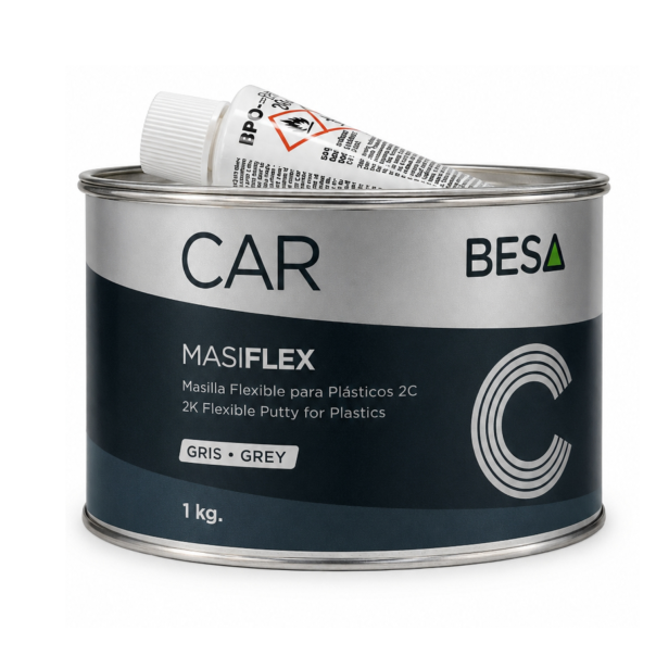 Masilla Elástica Para Plásticos 2C Masiflex Gris Ral 7024 1 Kg