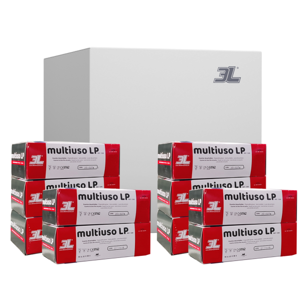 Pack 10 Cajas Guantes De Látex Extra Fuertes Multiuso LP 50 Uds. Talla L