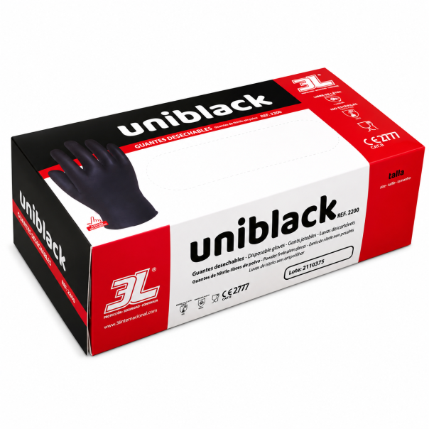 Guantes De Nitrilo Uniblack 100 Uds. Talla S