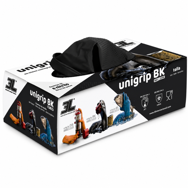 Guantes De Nitrilo Texturizado Unigrip Bk 50 Uds. Talla M