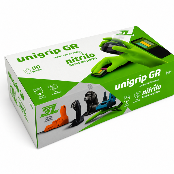 Guantes De Nitrilo Texturizado Unigrip GR 50 Uds. Talla XL